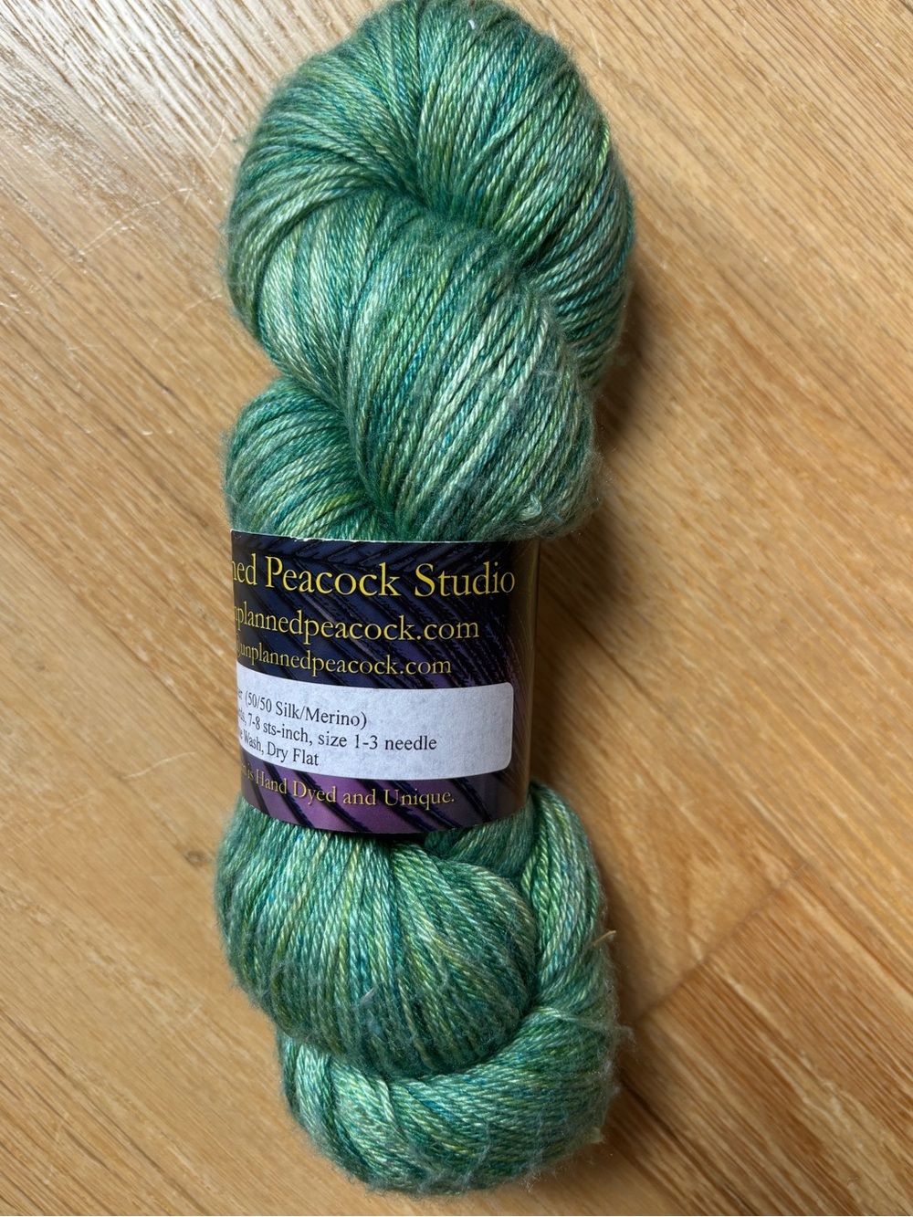 Hand-Dyed Green Gradient Silk/Merino Yarn - Planned Peacock Studio - fingering